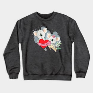 Valentines koala - Happy Valentine's day Crewneck Sweatshirt